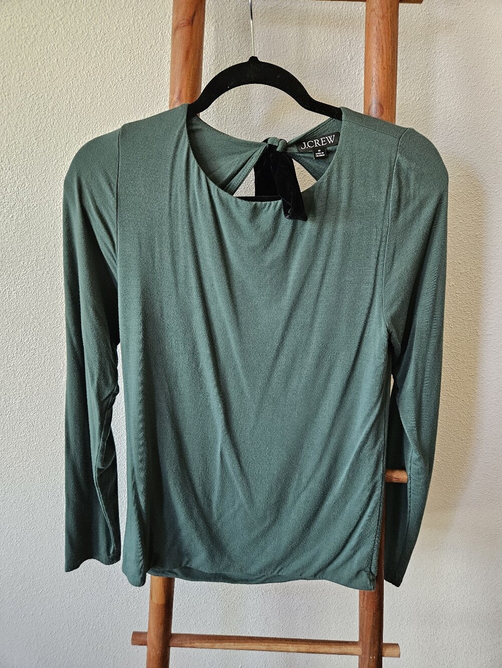 J. Crew Formknit Open back Velvet Bow Shirt - Picture 4 of 15